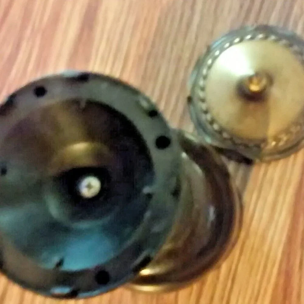 Vintage Antiqued Brass & Smoked Plastic Room Decor Vintage Holder Soap Jewelry C